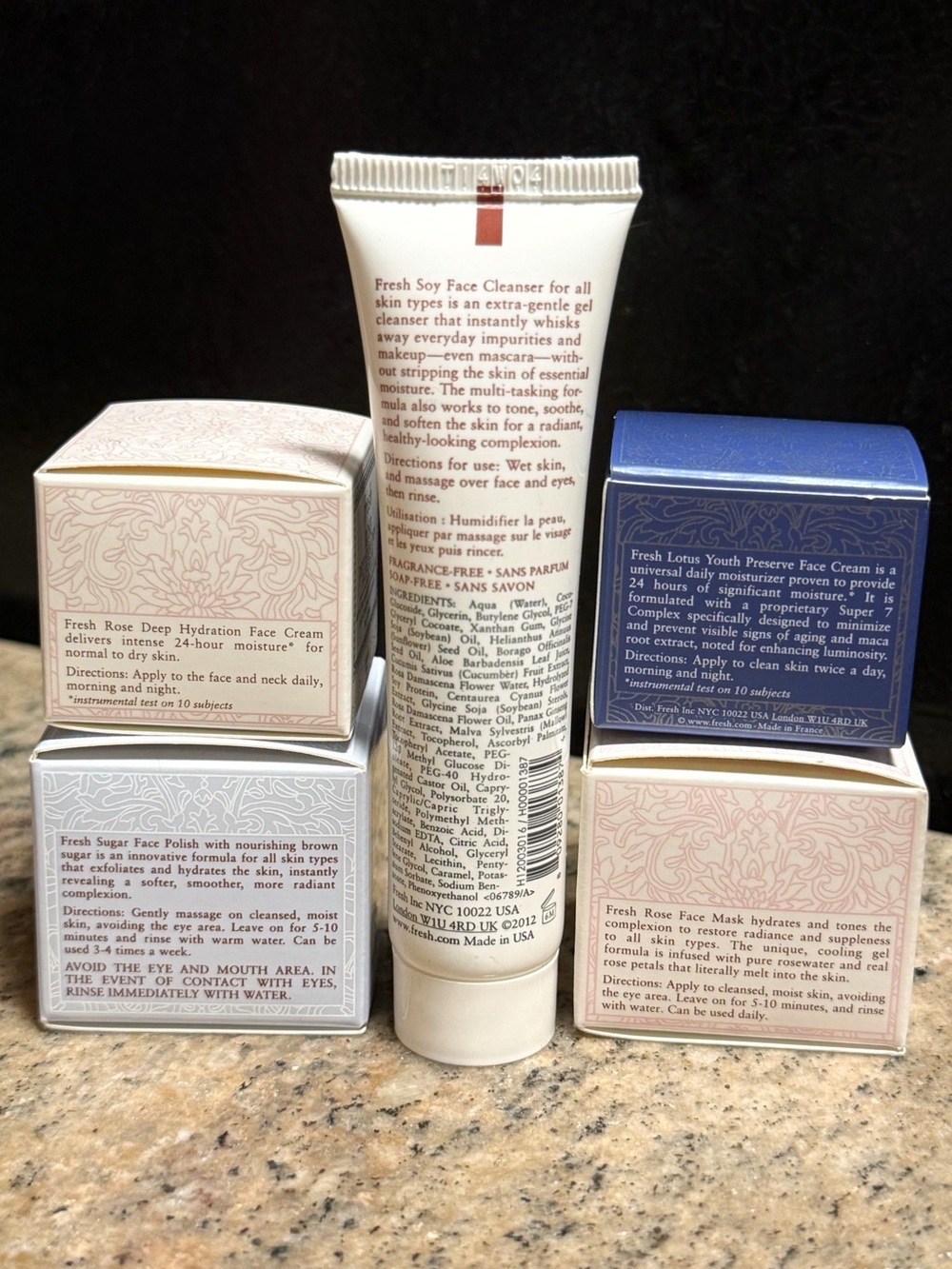 FRESH MINI SOY CLEANSER ROSE FACE MASK LOTUS CREAM SUGAR POLISH SET - Picture 2 of 2